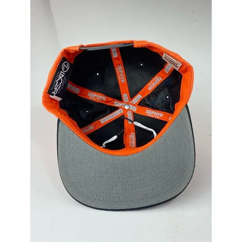 Zephyr Lacer Collection Headwear Snapback Hat Cap Adult One Size Orange Black BL
